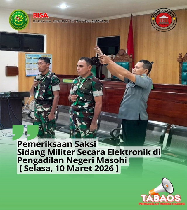 PEMERIKSAAN SAKSI PENGADILAN MILITER DI PN MASOHI 26032026 1